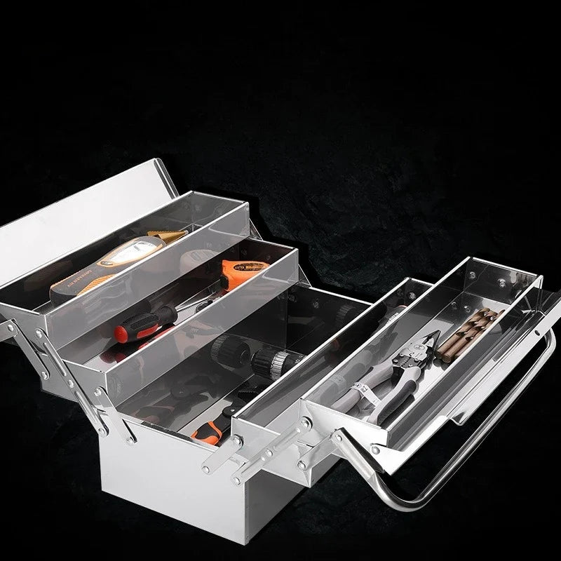 Durable Stainless Steel Tool Organizer Box Space Saving Design Portable Tool Box Organizer