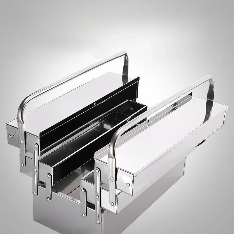 Durable Stainless Steel Tool Organizer Box Space Saving Design Portable Tool Box Organizer