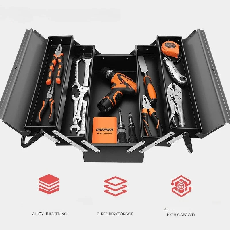 Durable Stainless Steel Tool Organizer Box Space Saving Design Portable Tool Box Organizer