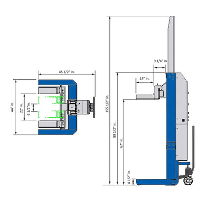 iDEAL MSC-13K-B-452 Mobile Column Vehicle Lifts Set of 4